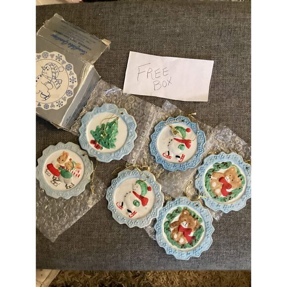 Vintage 80’s Snowflake Greetings Set of 6 Inspirational Verse Tree Ornam… - Picture 12 of 12